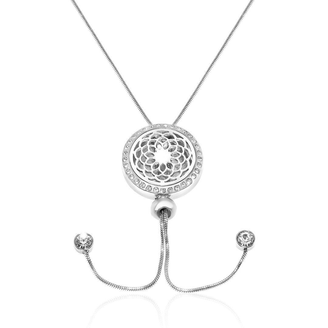 Chrysanthemum Pendant Necklace with adjustable Snake Chain FEP028ZA-0