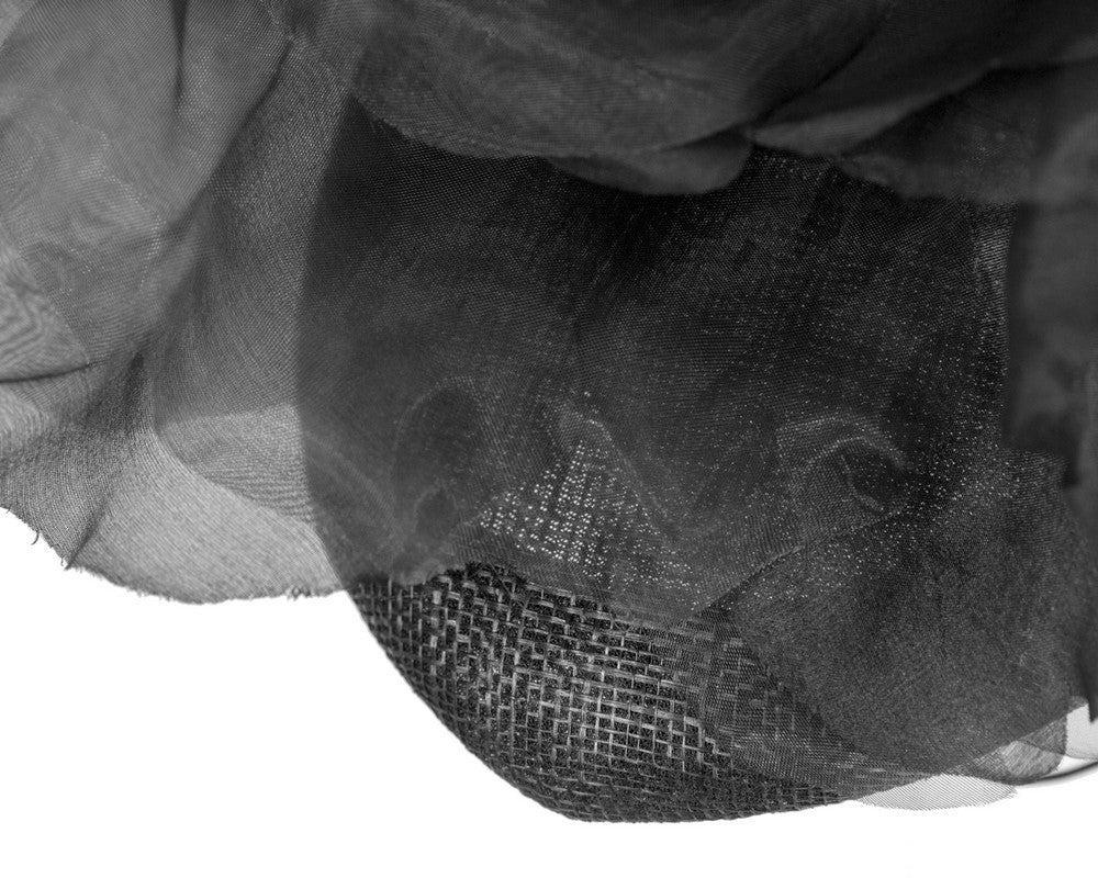 Black flower pillbox fascinator by Fillies Collection-4